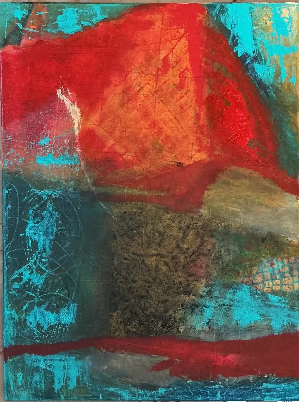 Red and Turquoise Canvas