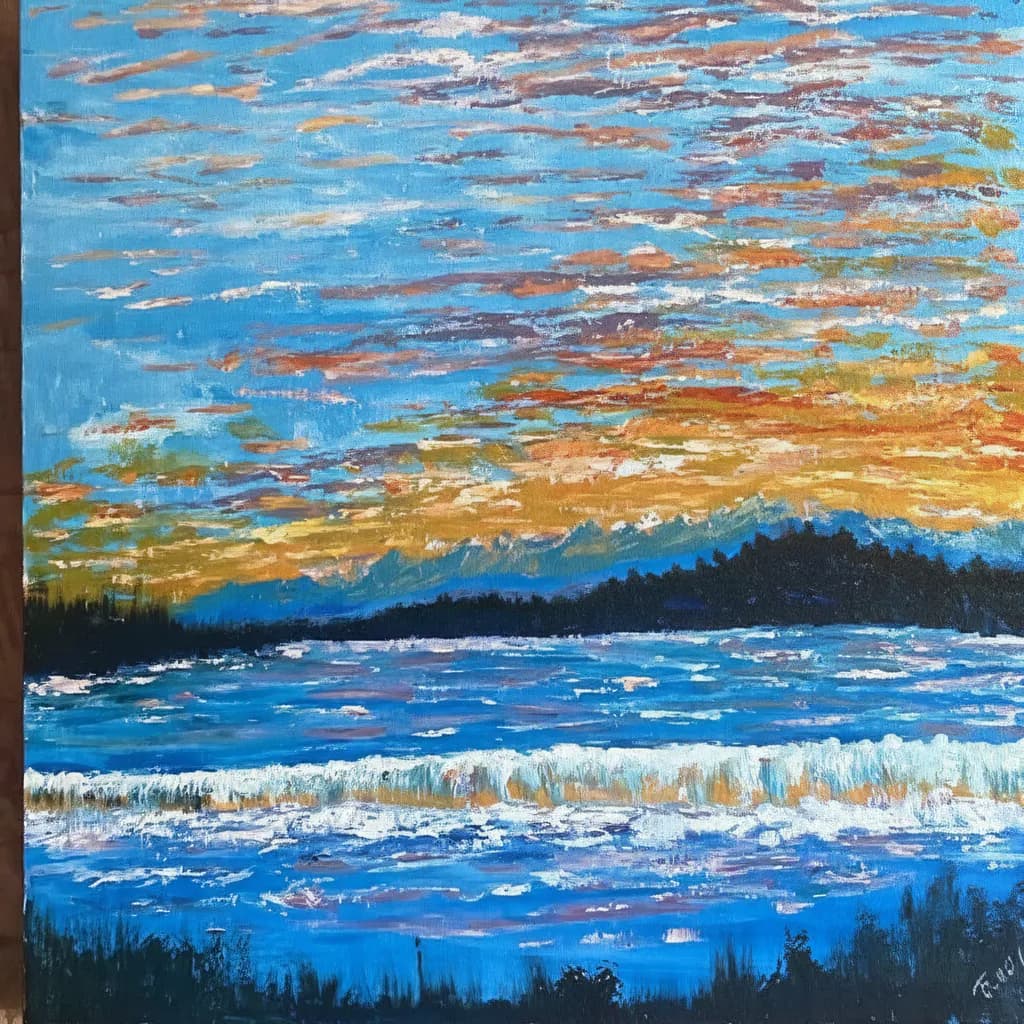 Sunset Waves Reflection