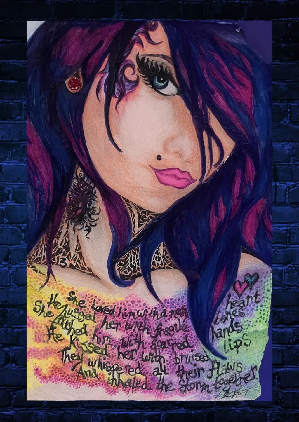 Neon Inked Embrace