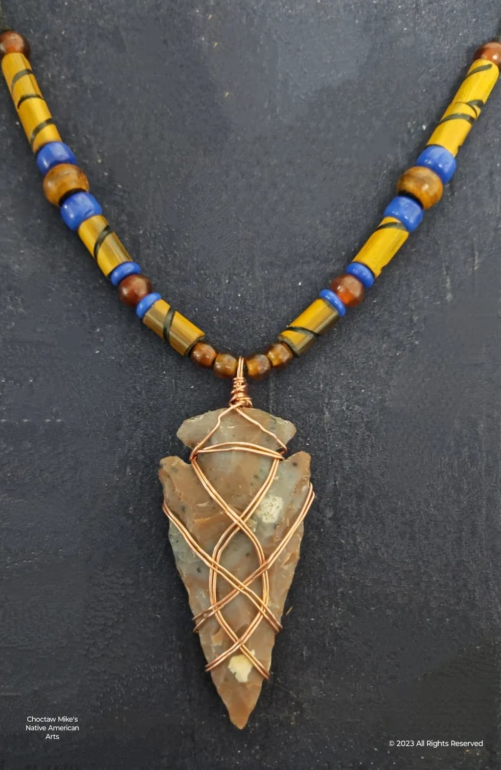 Copper Wrapped Arrowhead Necklace