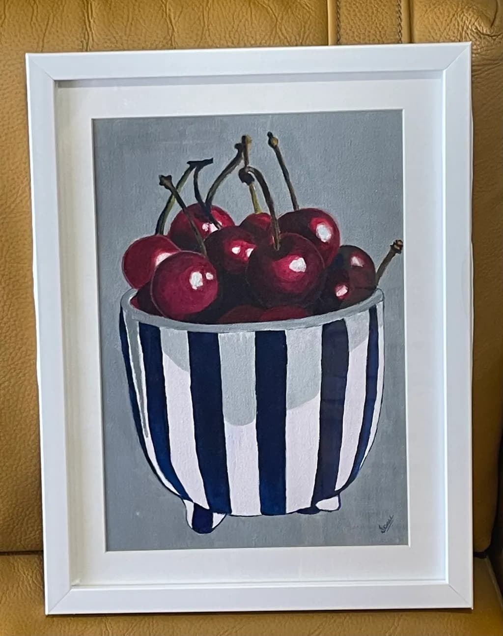 Striped Bowl Cherries