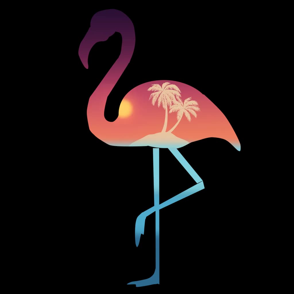 Sunset Flamingo