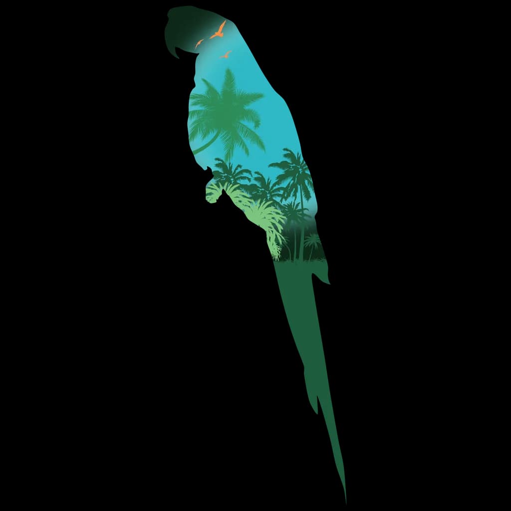 Tropical Parrot Silhouette