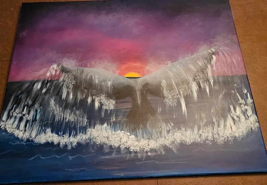 Whale Tail at Sunset