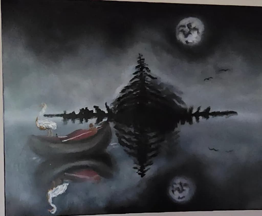 Moonlit Lake Reflections