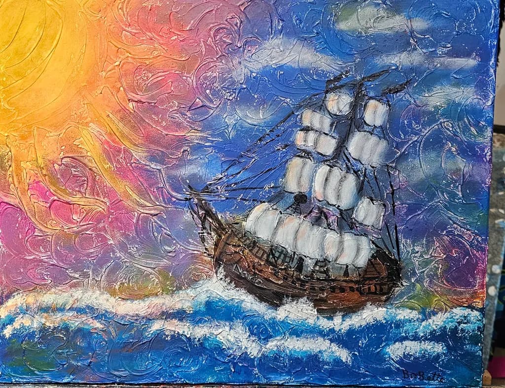 Sunset Sailing Ship