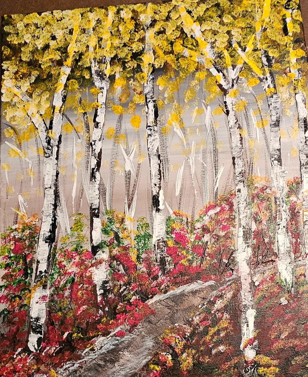 Golden Birch Garden Path
