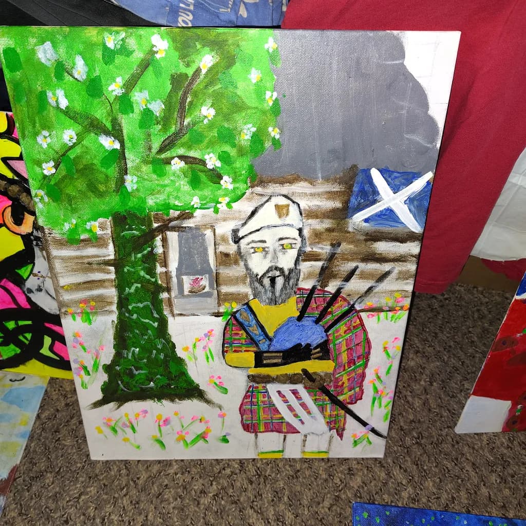 Scottish Piper in Bloom