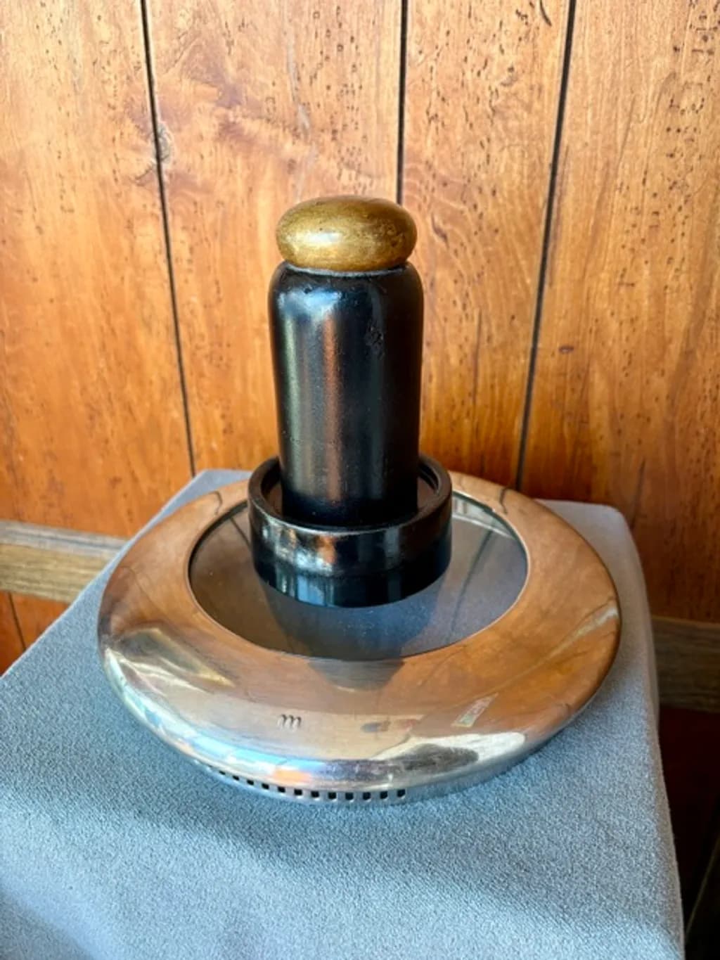 Vintage Mechanical Wood and Metal Sculpture