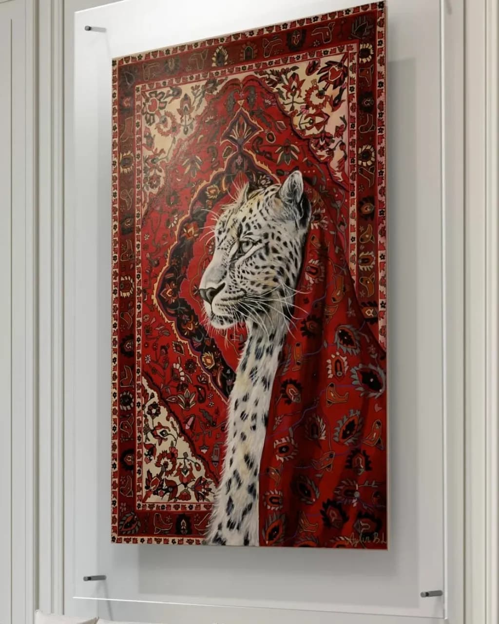 Leopard on Persian Rug
