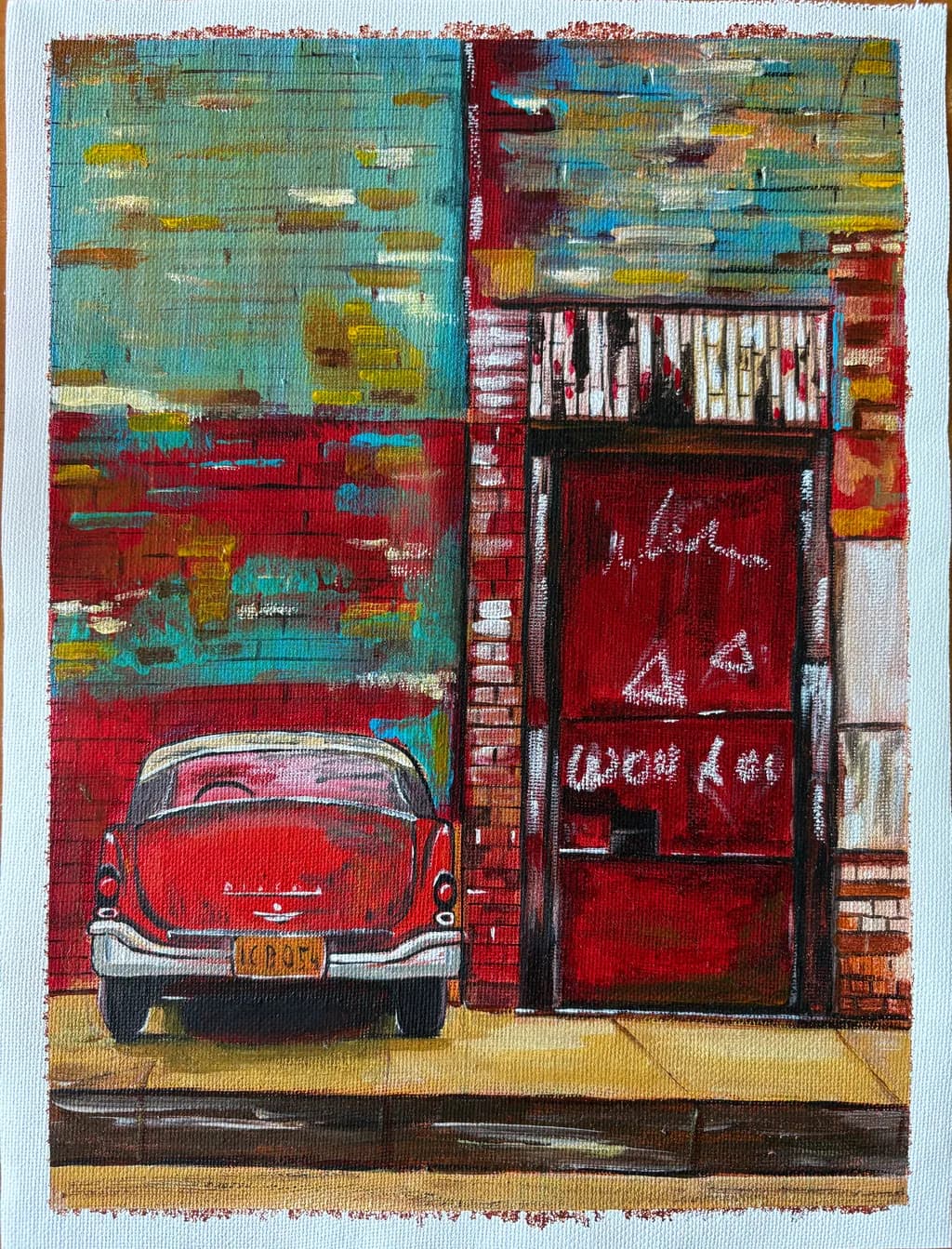 Red Chevrolet Rearview