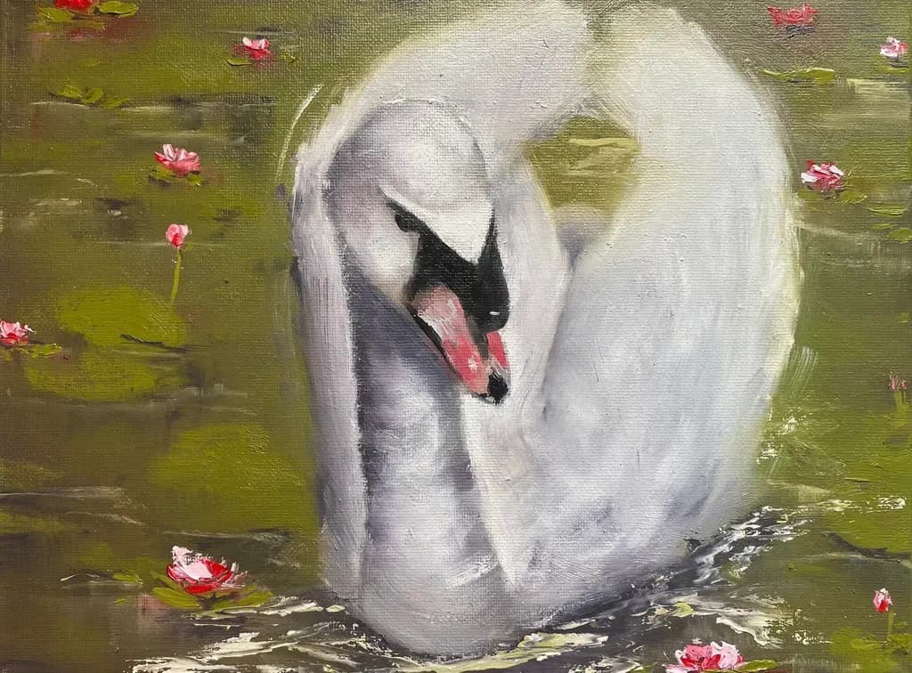 Swan on Blossom Pond