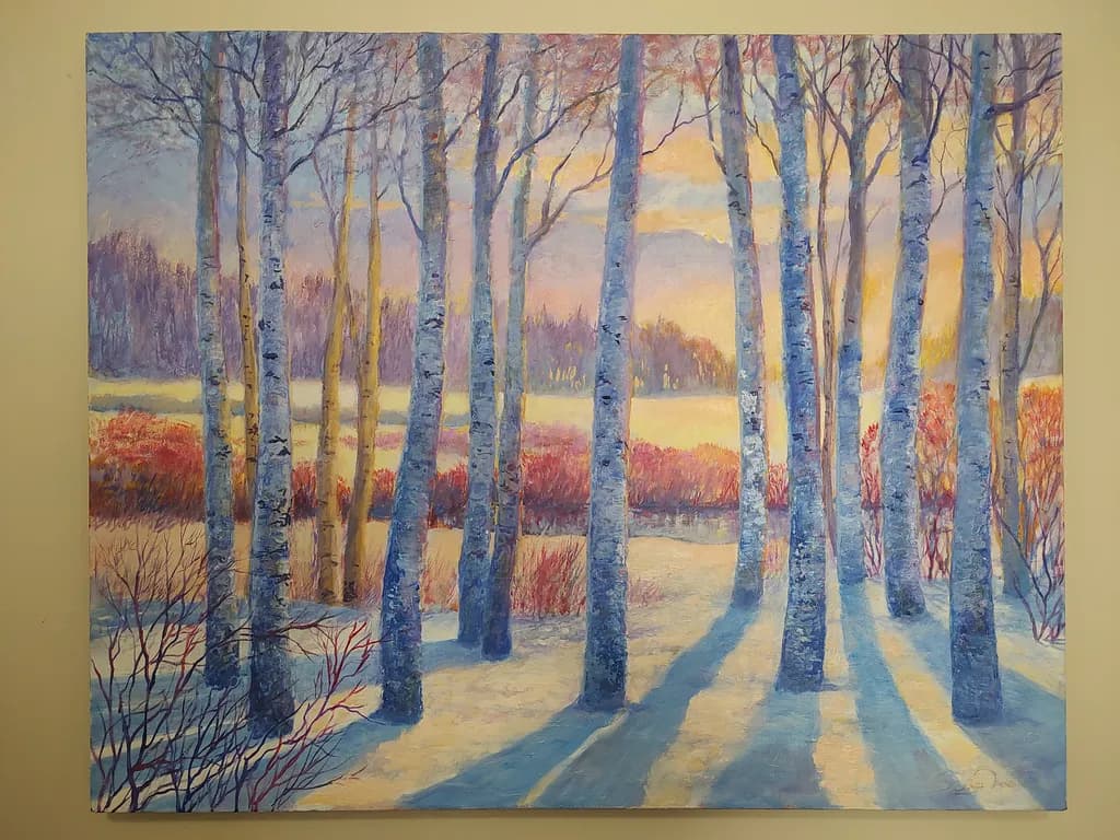 Winter Light Through Birches