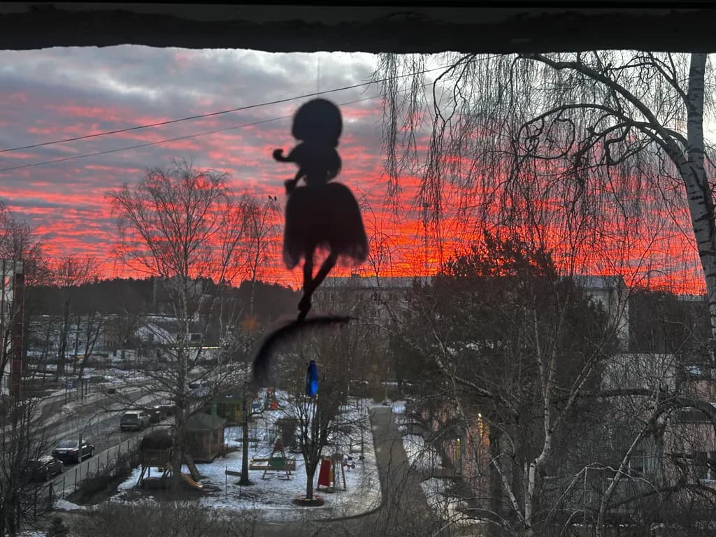 Crimson Dusk Silhouette