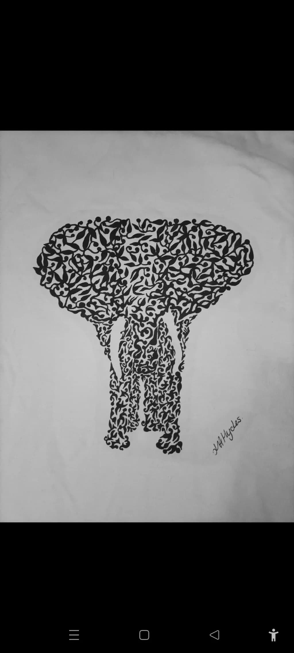 Patterned Elephant Silhouette