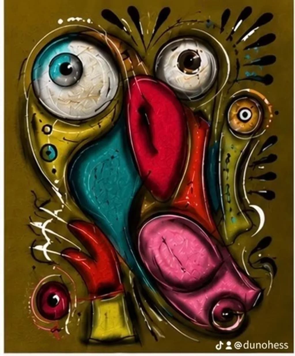 Abstract Bird Face