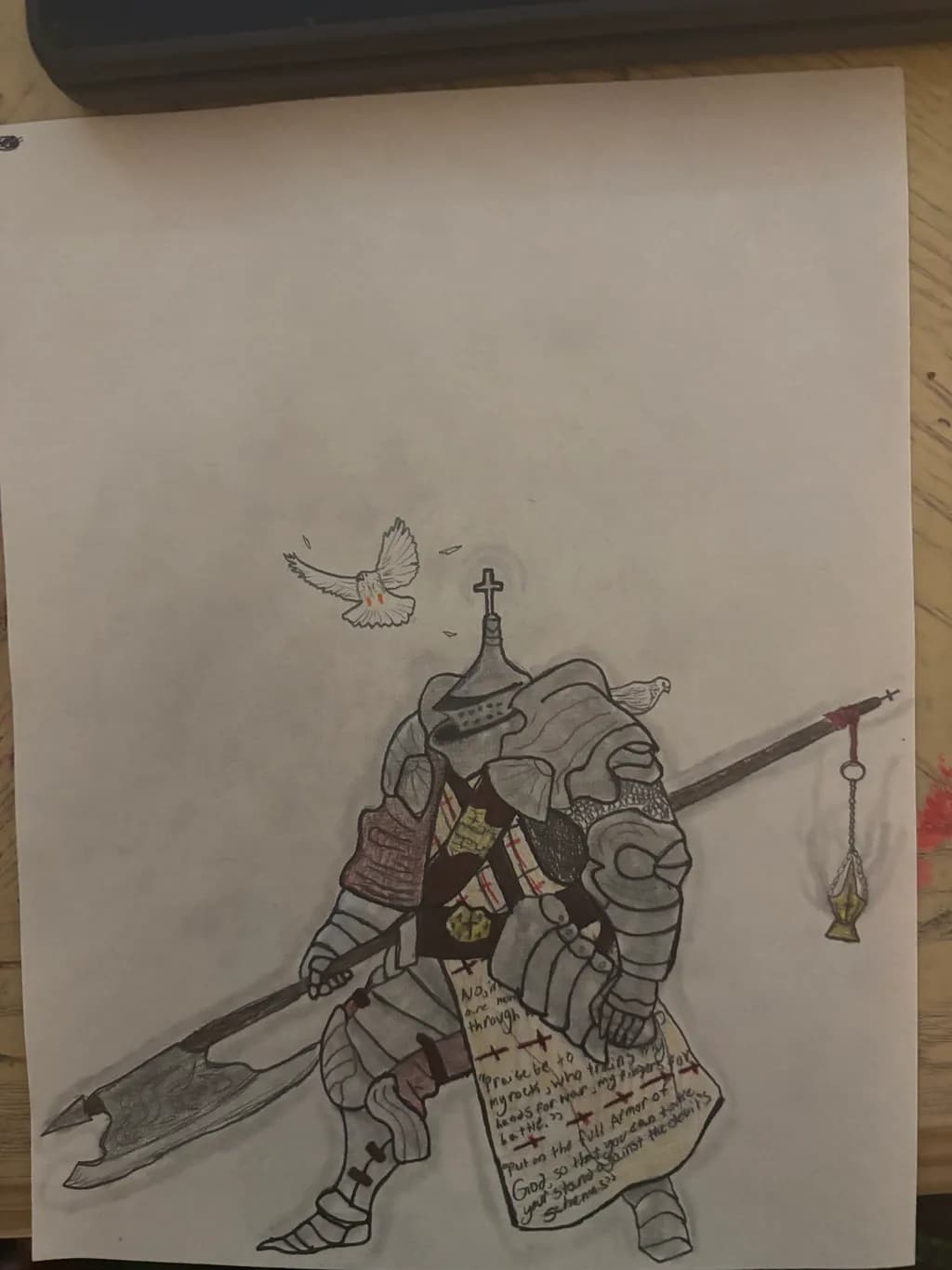 Armored Knight with Doves