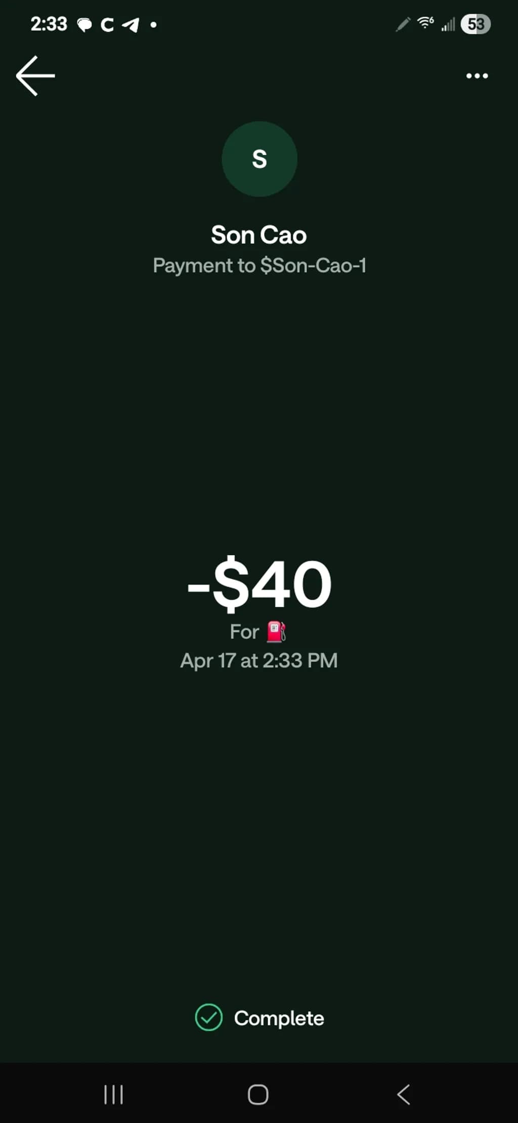 Fuel Payment