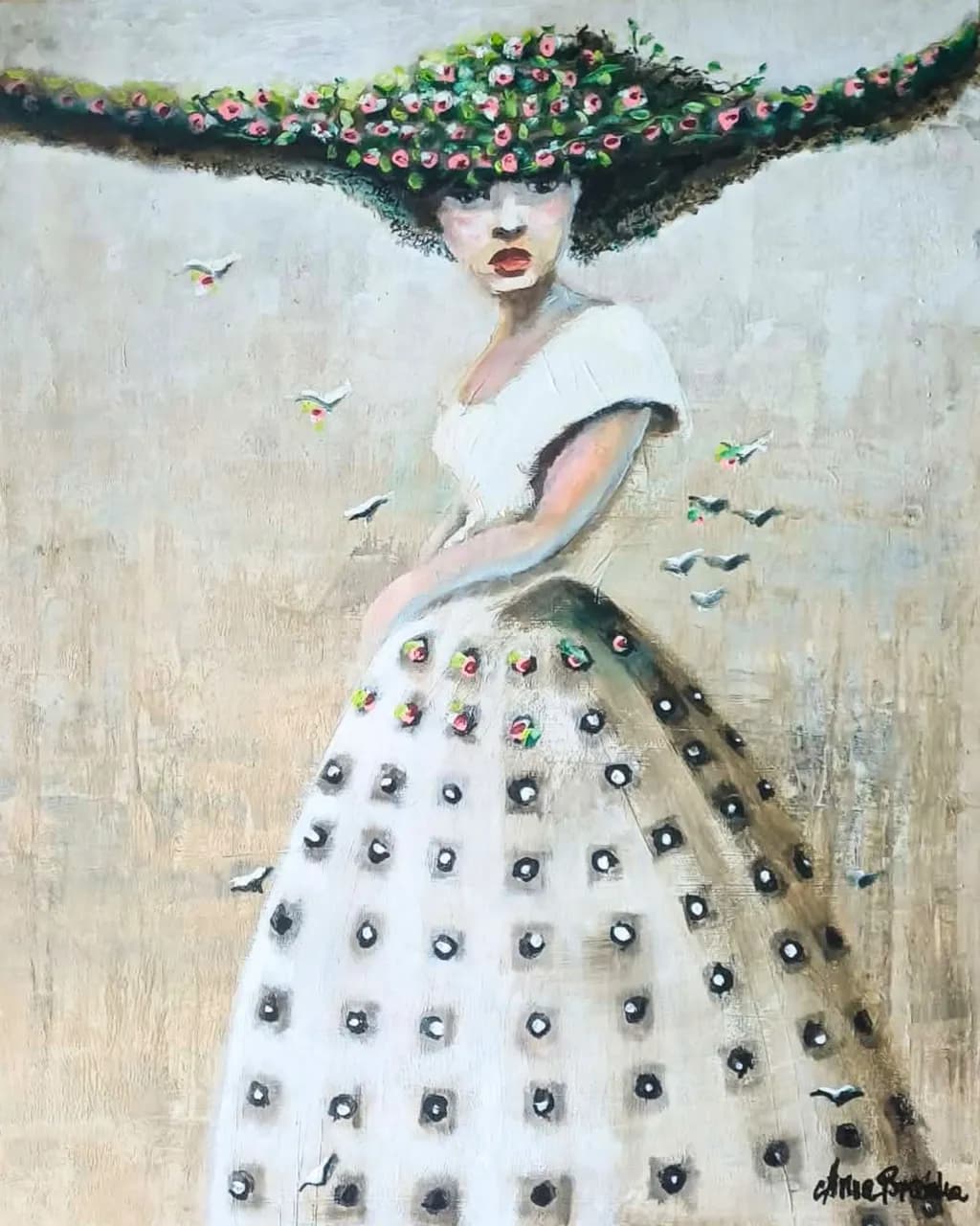 Floral Hat and Birds