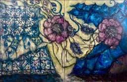 “Liberating the Square (3)" © adagp 2024, diptych,mixed media on canvas, 130x200 cm