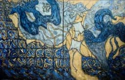 “Liberating the Square (2)" © adagp 2024, diptych, mixed media, 130x200 cm
