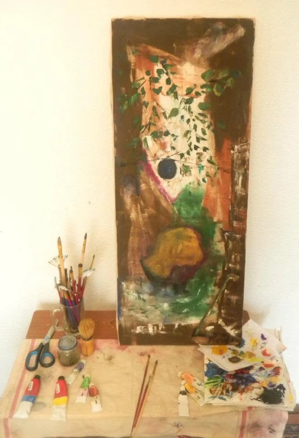 Pension, oil on canvas, 87 x 40 cm