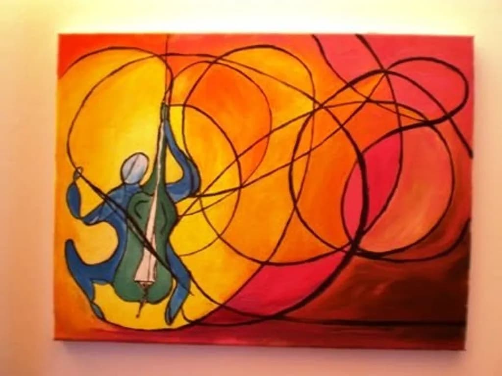 Chello player, oil