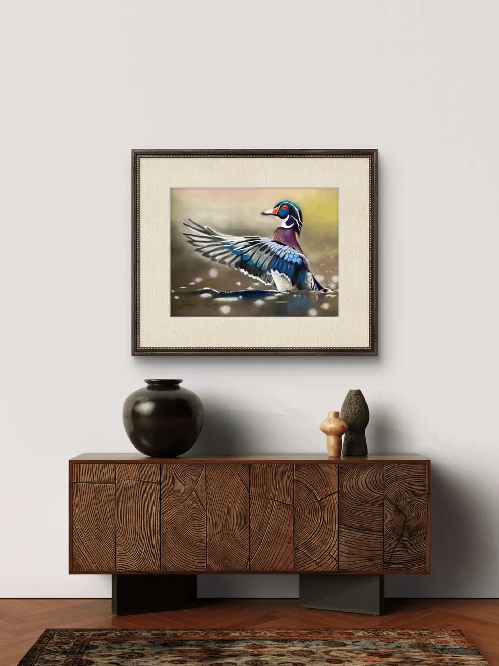 Wooden Bird Painting