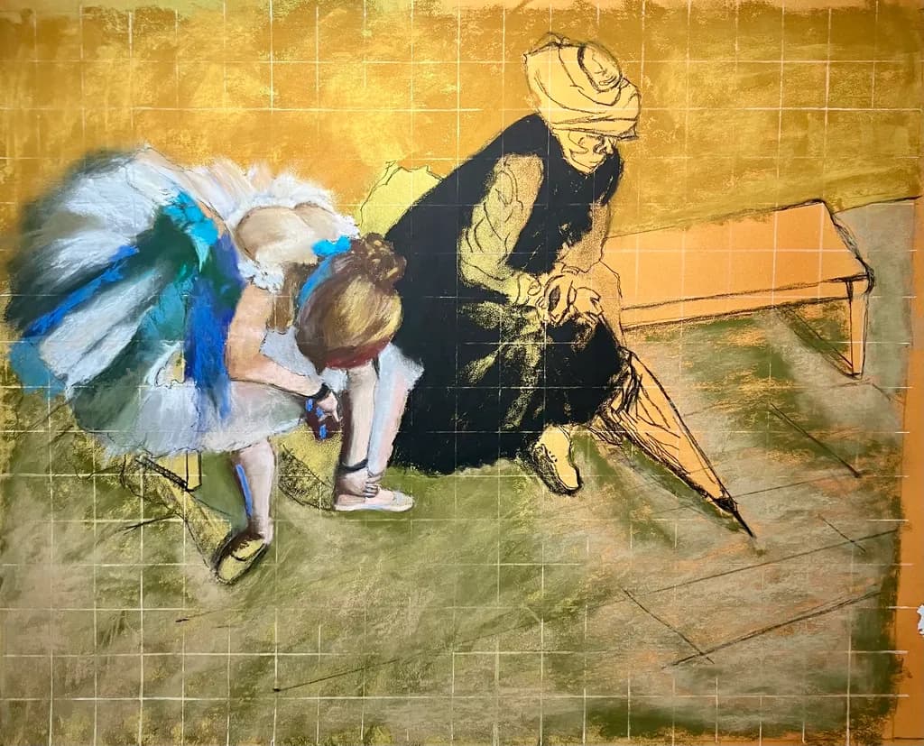 Ballet Dancer and Woman with Umbrella