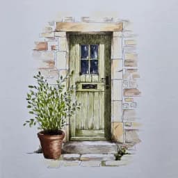The Green Cottage Door