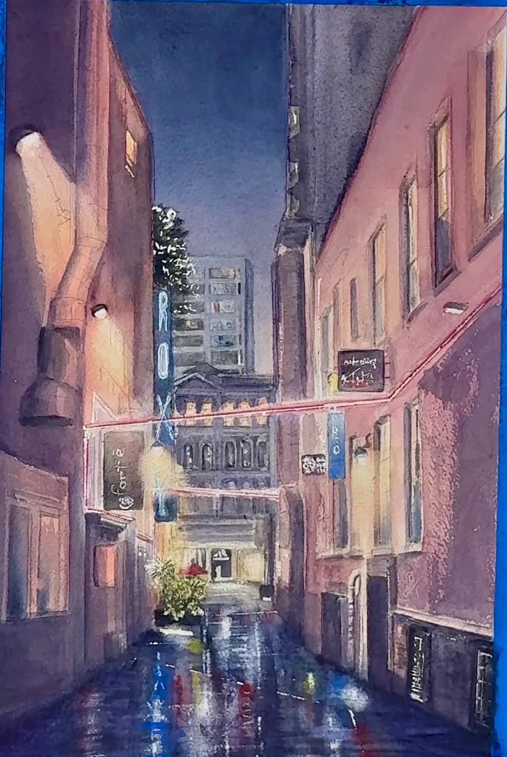 Rainy Old Town Alley