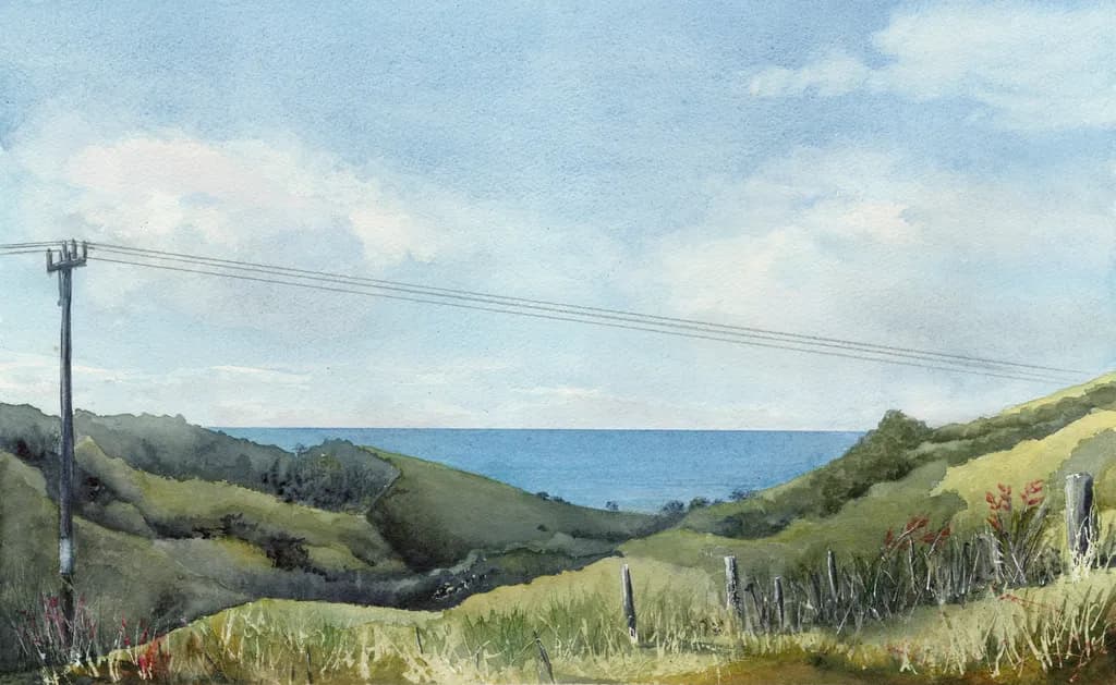 Coastal Hillside Seascape