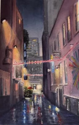 Rainlit City Alley