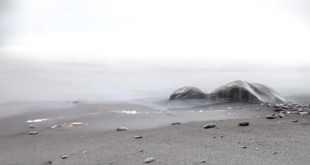 Misty Beach Rocks