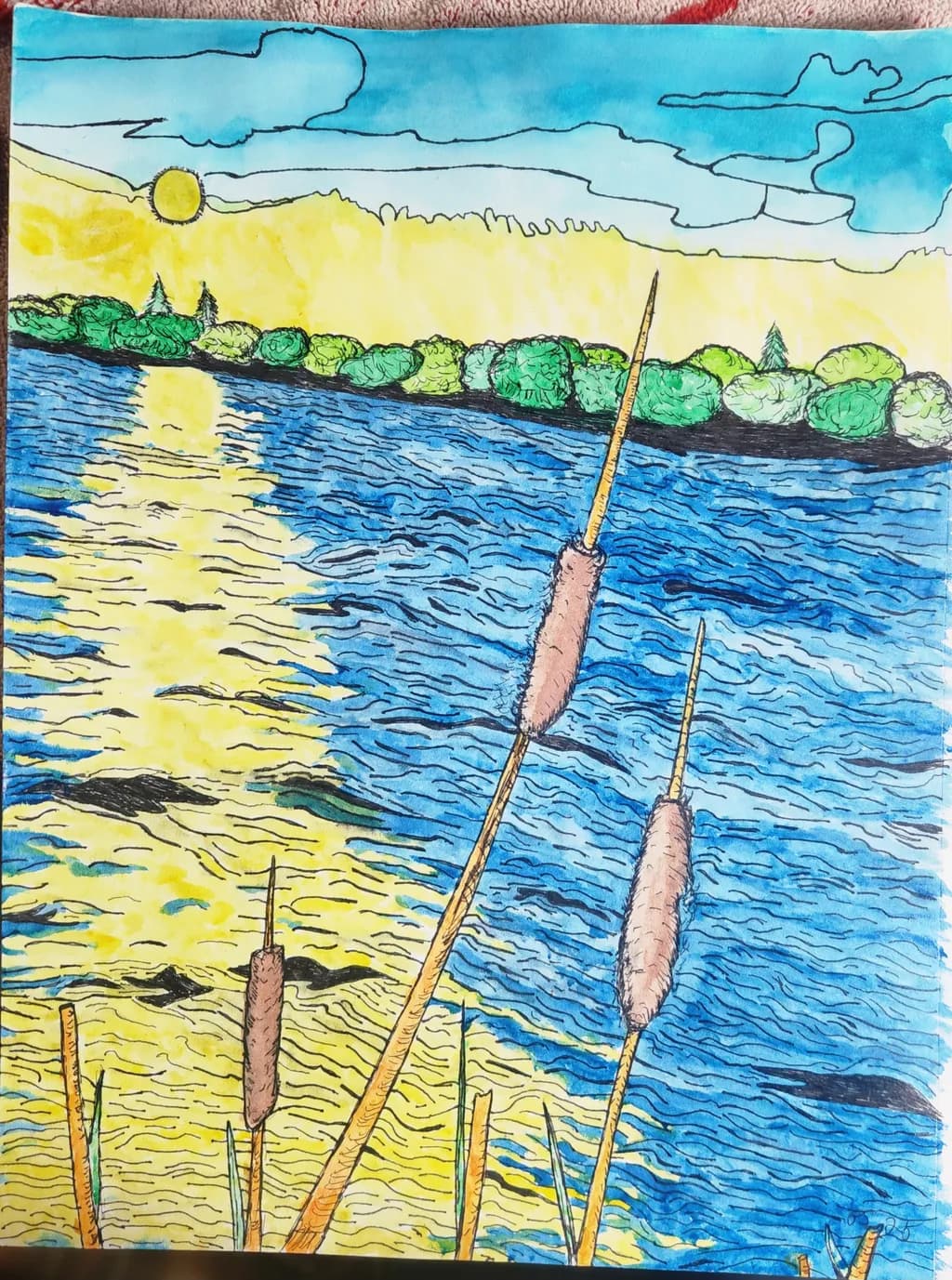 Sunlit Cattails