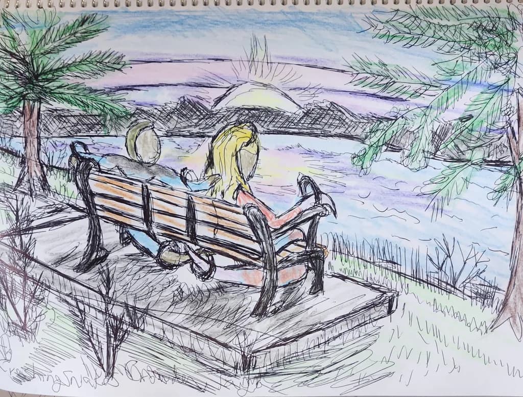 Sunset Bench Moments