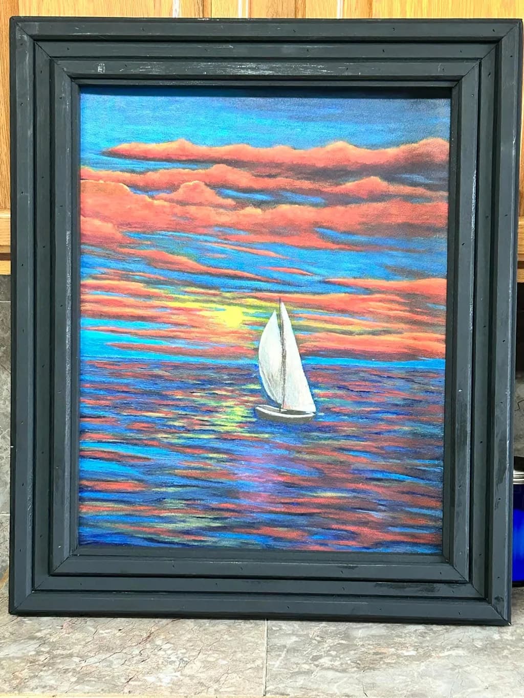 Crimson Horizon Sailboat