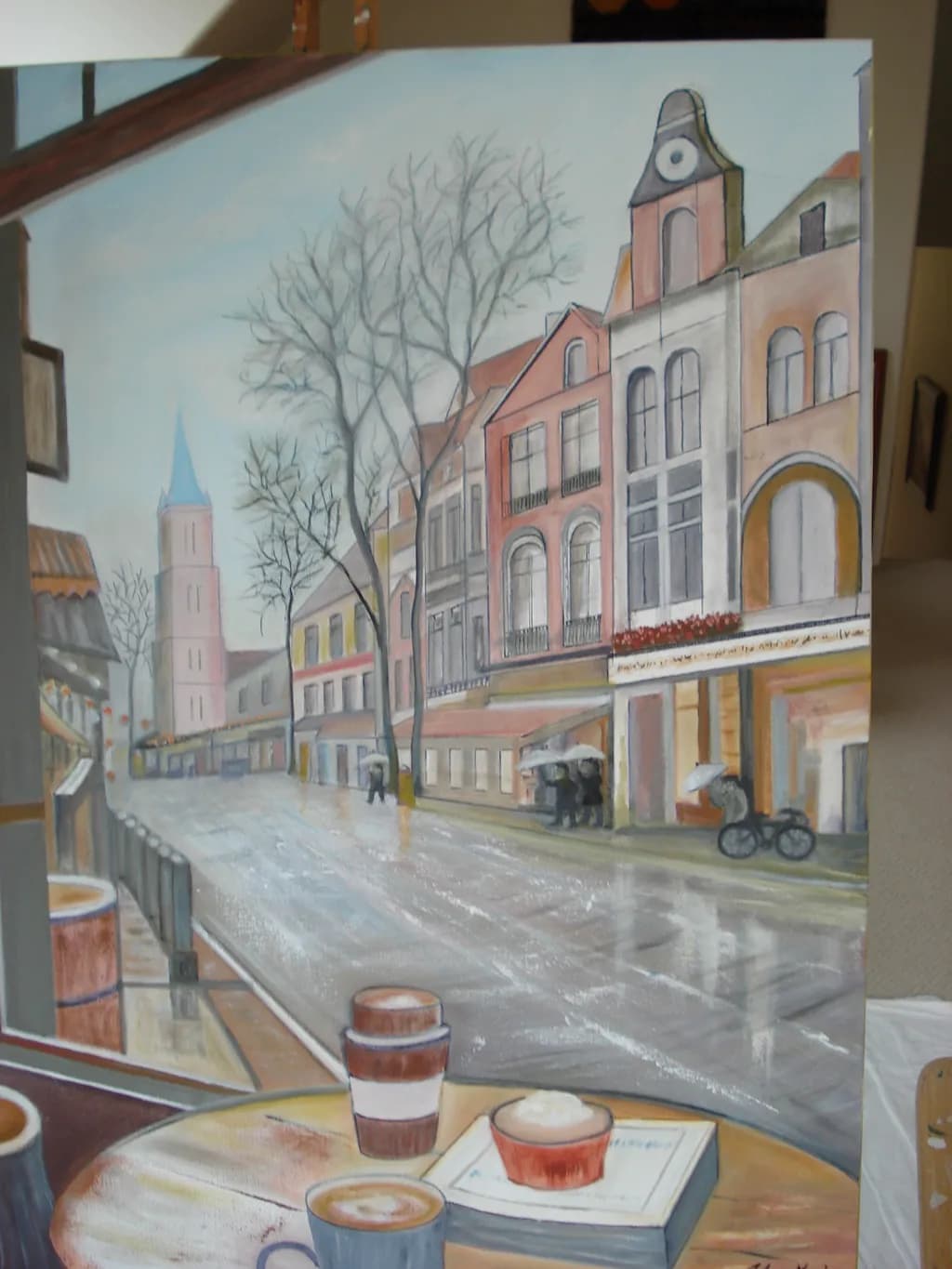 Rainy Café Reflection