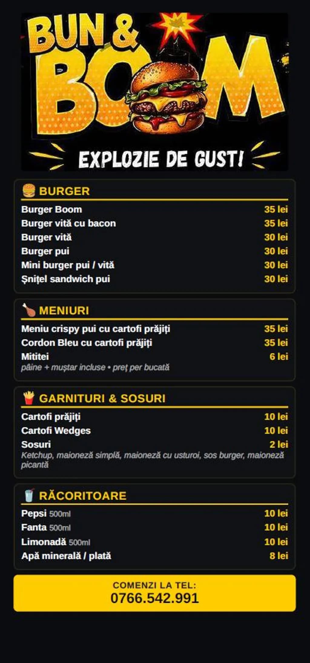 Bun & Boom Menu