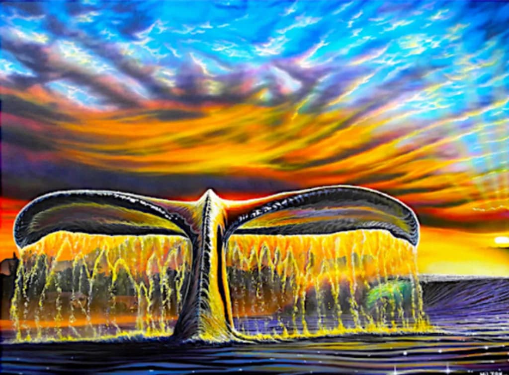 Golden Whale Tail Sunset