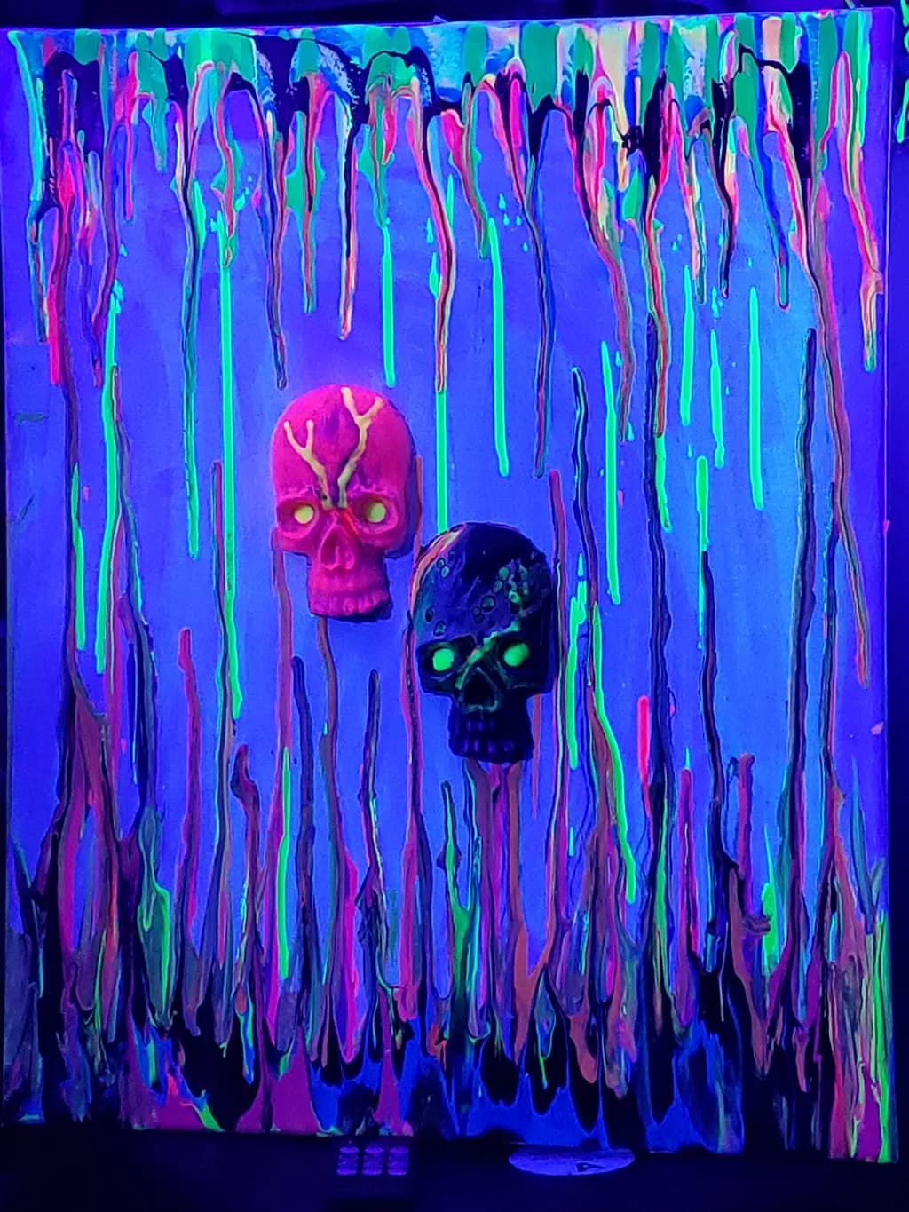Neon Drip Skulls