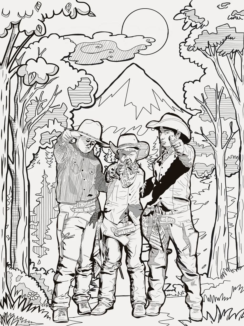 Cowboys in Forest