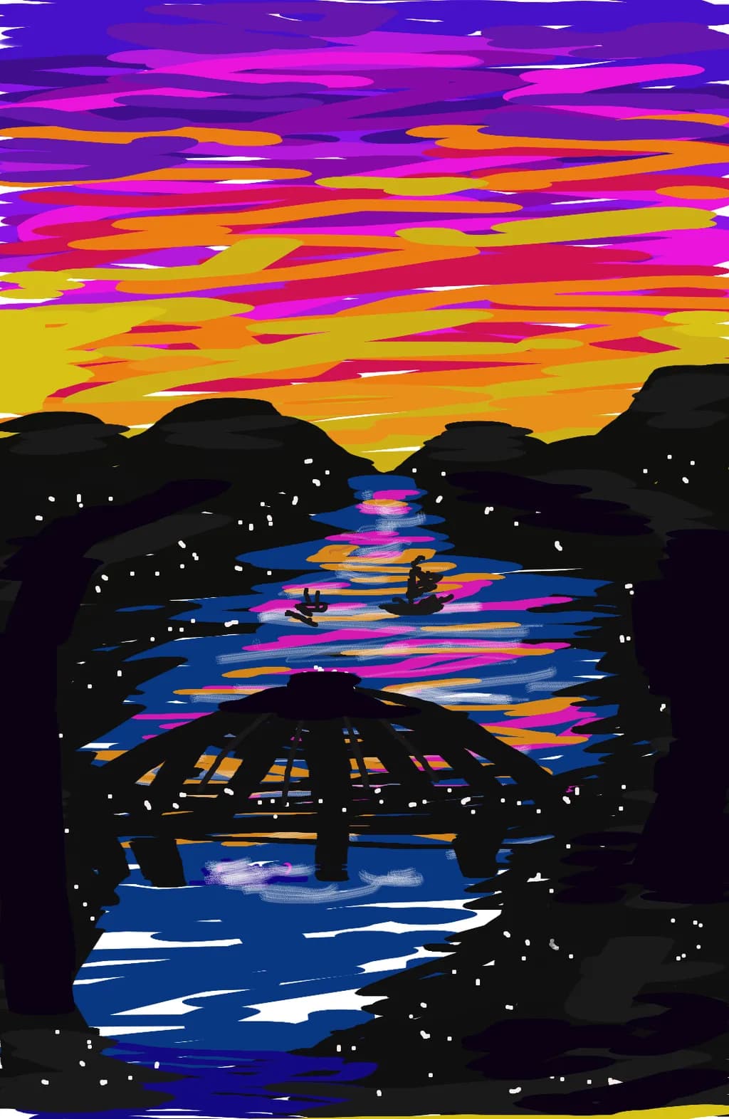 Sunset River Reflection