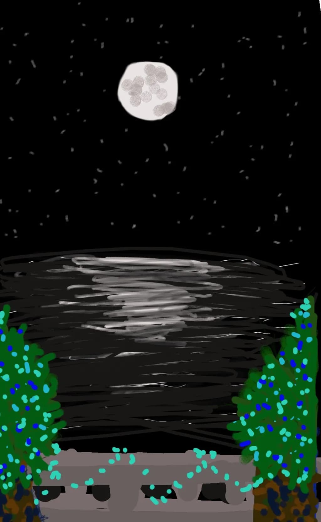 Moonlit Pond Garden
