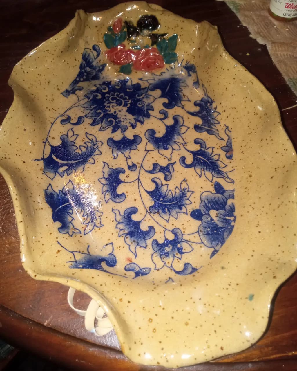 Speckled Floral Dish