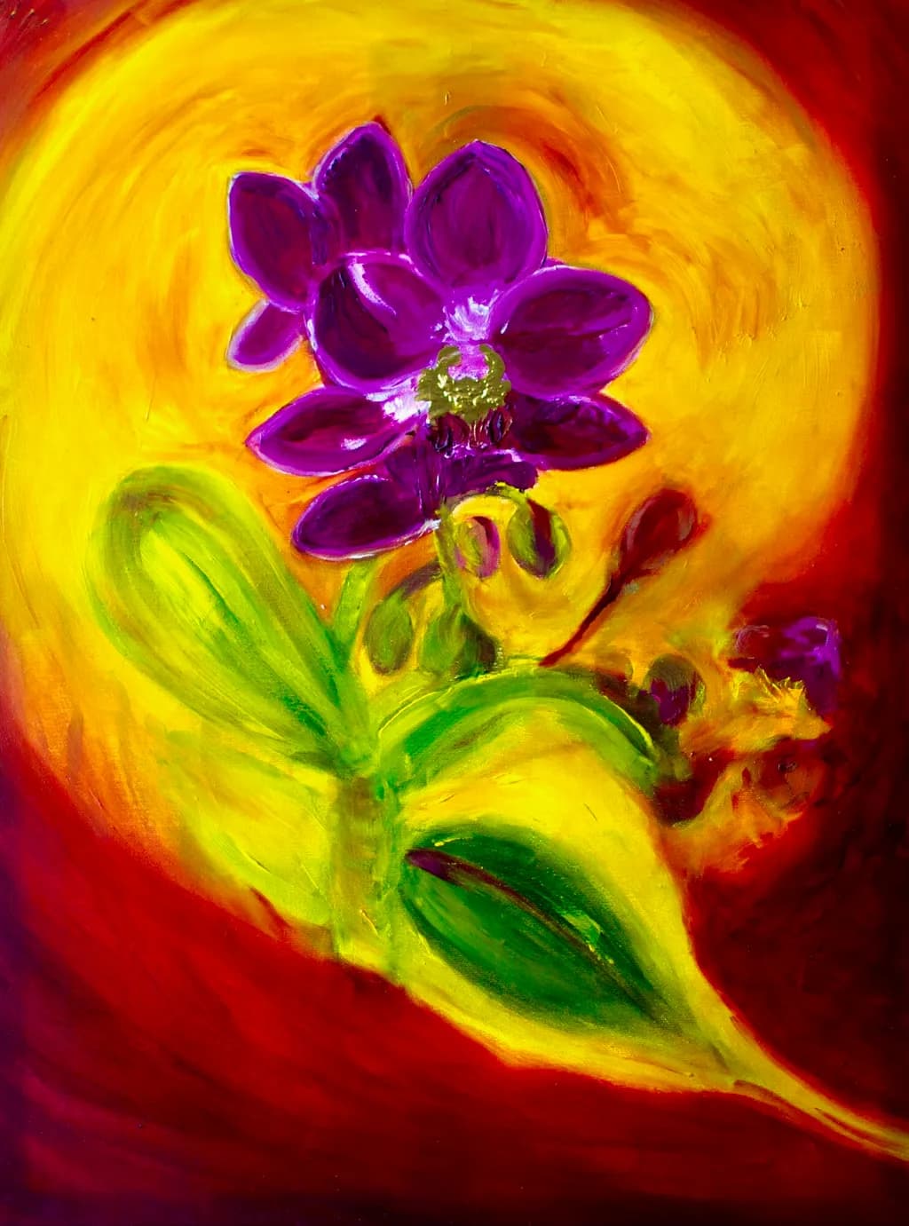 Magenta and Gold Leaf