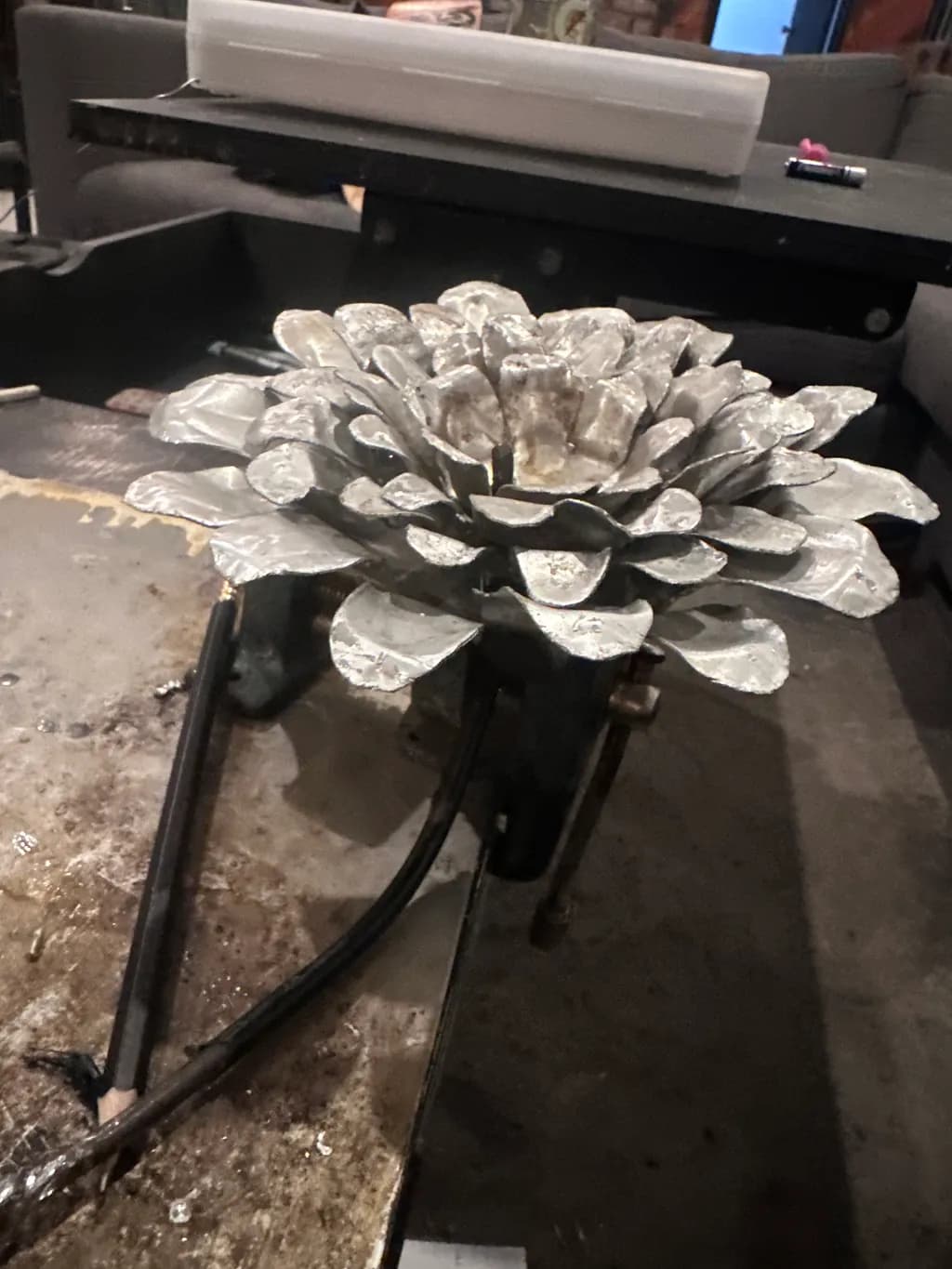 Metal Blossom Sculpture