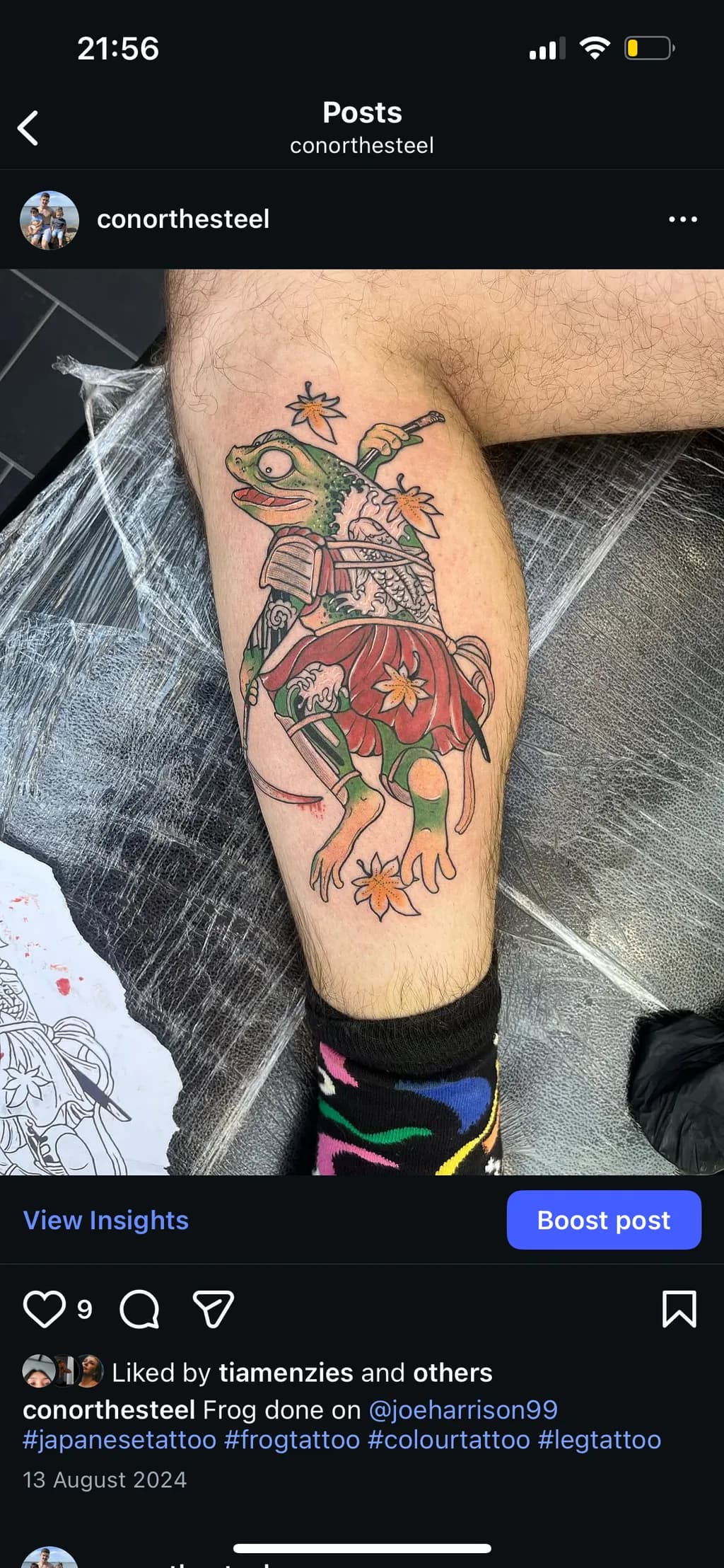 Samurai Frog Tattoo