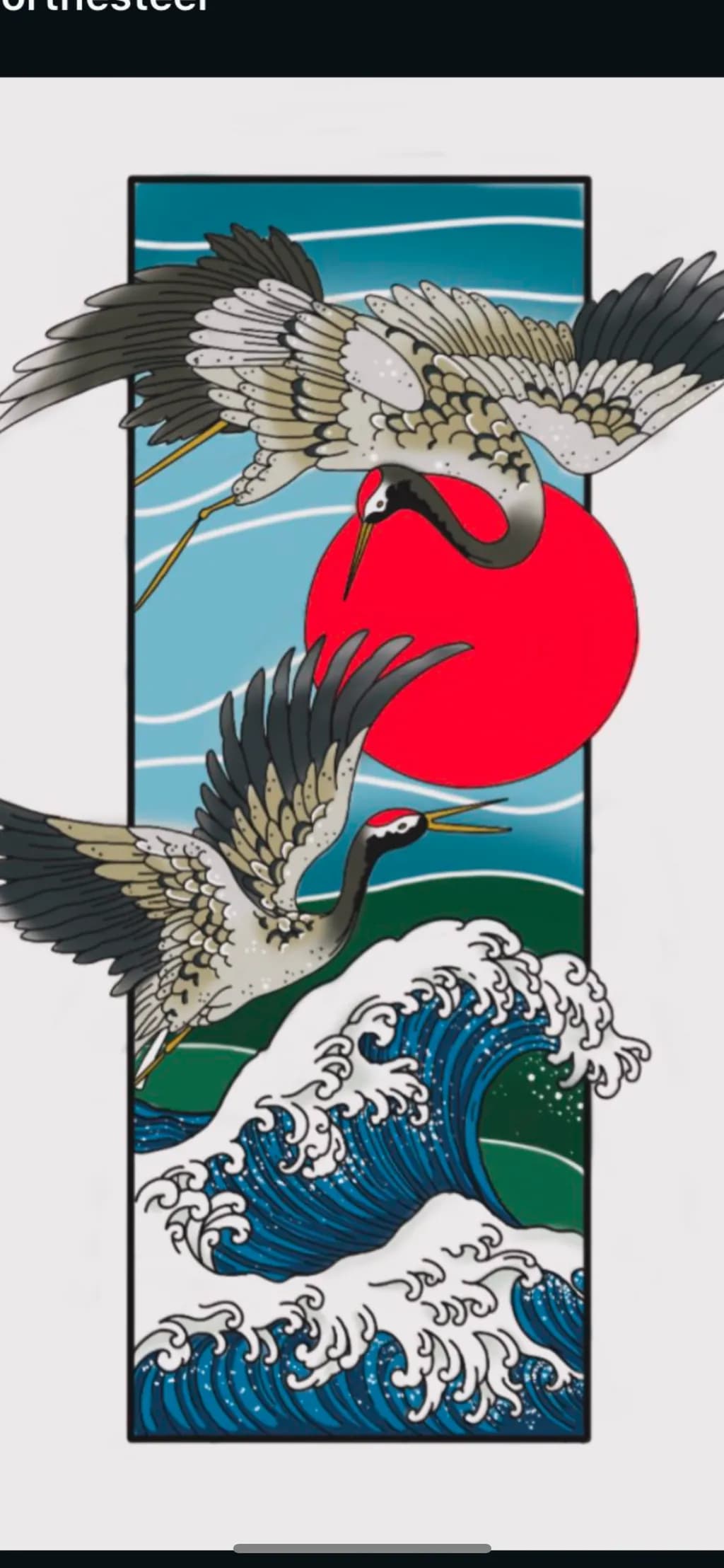 Cranes Over Ocean Waves