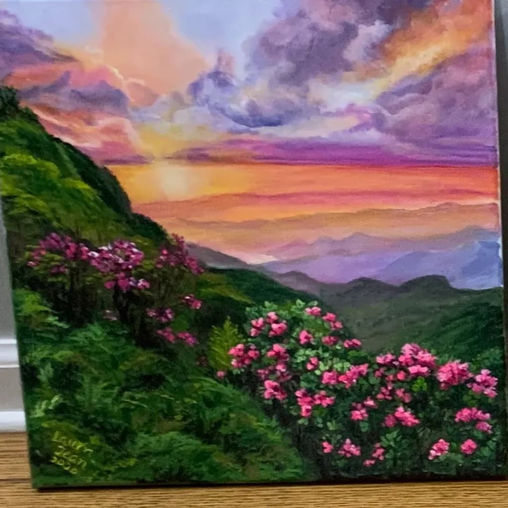 Mountain Bloom at Sunset